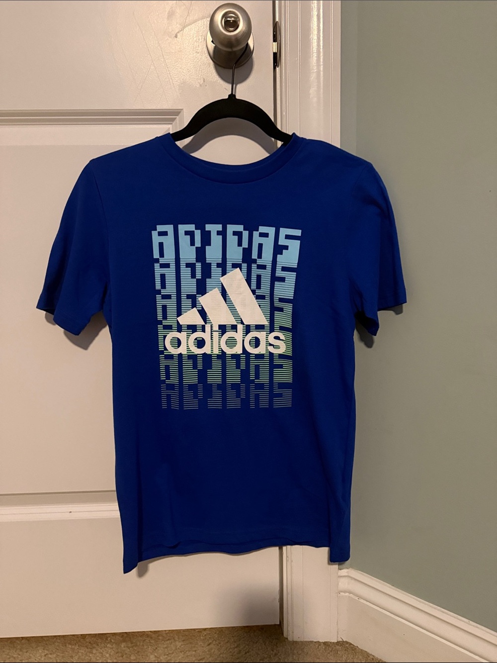 adidas Royal Blue Short-Sleeve Logo Tee